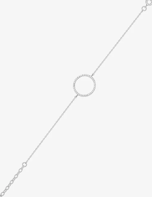 Bracelet motif cercle en argent 925 ‰ rhodié et oxydes de zirconium SO OR