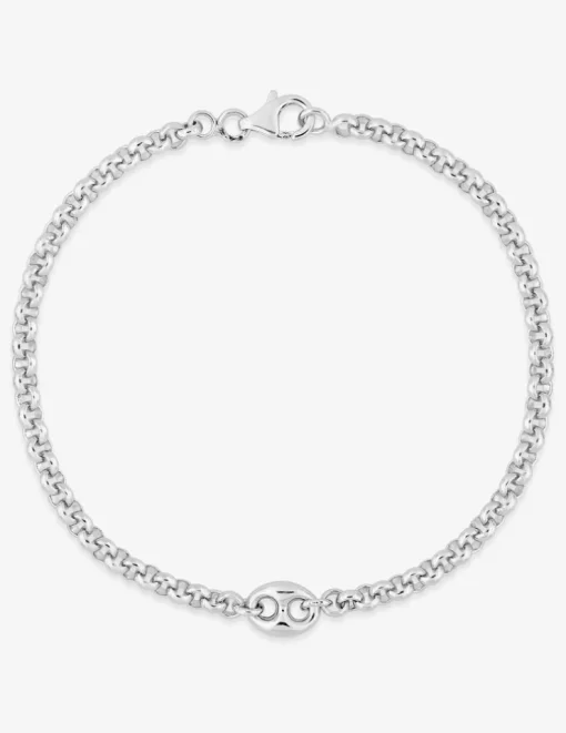 Bracelet motif grain de café en argent 925 ‰ rhodié SO OR