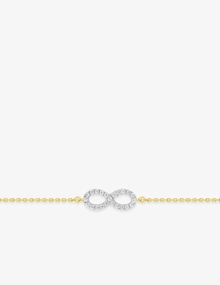 Bracelet motif infini plaqué or, rhodium et oxydes de zirconium SO OR