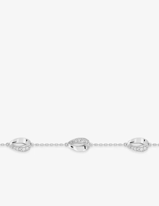 Bracelet motifs de boucle argent 925‰ rhodié et oxydes de zirconium SO OR