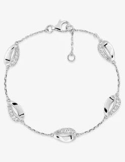 Bracelet motifs de boucle argent 925‰ rhodié et oxydes de zirconium SO OR