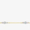 Bracelet motifs empierrés avec oxydes de zirconium bleu clair et blancs et rhodium SO OR