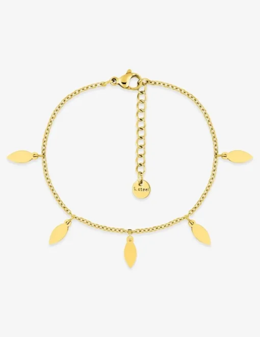 Bracelet motifs fantaisies en acier doré SO OR