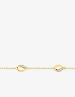 Bracelet motifs plaqué or oxydes de zirconium et rhodium SO OR