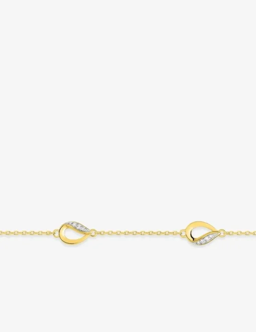 Bracelet motifs plaqué or oxydes de zirconium et rhodium SO OR