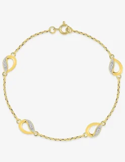 Bracelet motifs plaqué or oxydes de zirconium et rhodium SO OR