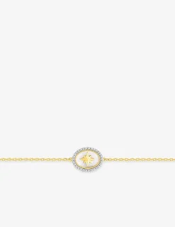 Bracelet nacre et oxydes de zirconium et plaqué or SO OR