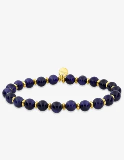 Bracelet nylon, acier doré et Œil de Tigre SO OR