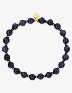 Bracelet nylon, acier doré et Œil de Tigre SO OR