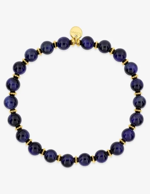 Bracelet nylon, acier doré et Œil de Tigre SO OR