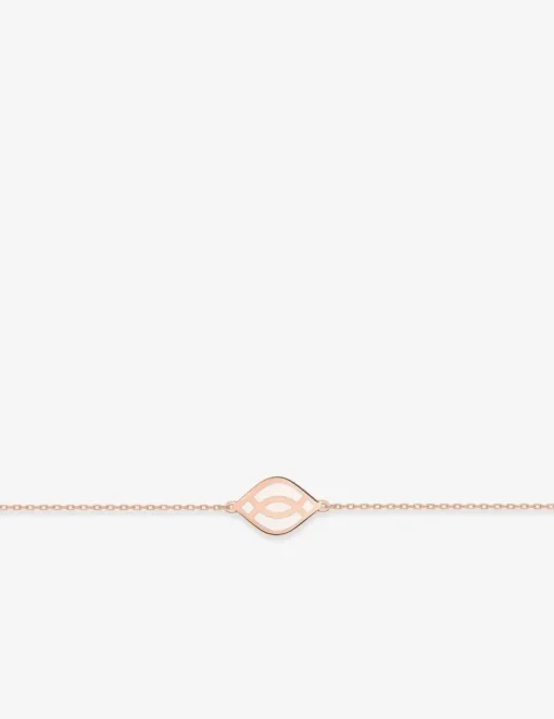 Bracelet Ondine Or rose 375‰, motif laque ivoire SO OR