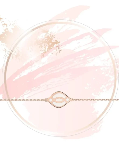 Bracelet Ondine Or rose 375‰, motif laque ivoire SO OR