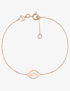Bracelet Ondine Or rose 375‰, motif laque ivoire SO OR