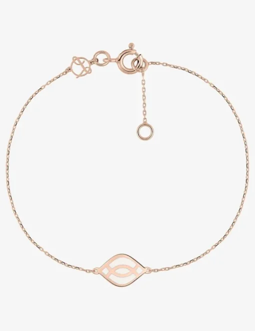 Bracelet Ondine Or rose 375‰, motif laque ivoire SO OR