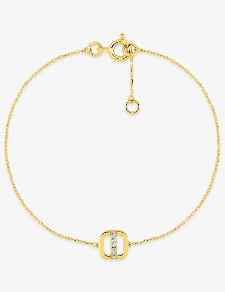 Bracelet or 375 ‰ avec oxydes de zirconium alignés SO OR