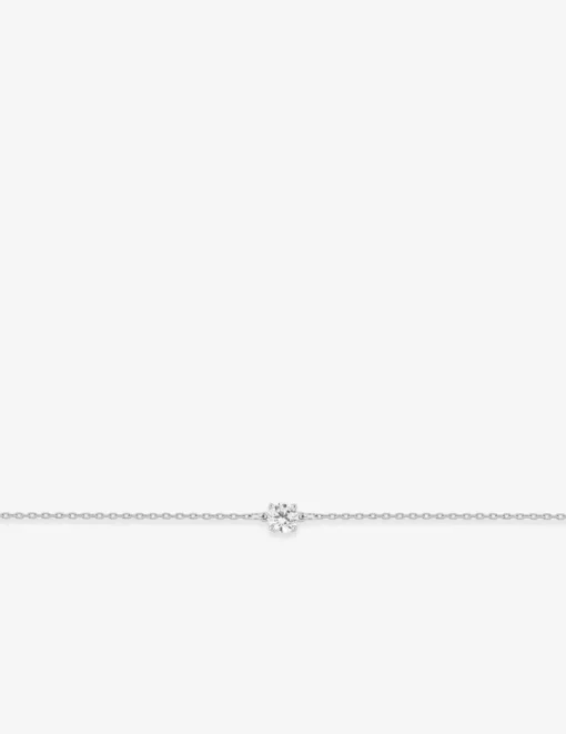 Bracelet or 750 ‰ blanc avec oxyde de zirconium en serti griffes SO OR