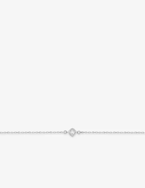 Bracelet or 750 ‰ blanc diamant 0,04 ct. serti clos SO OR