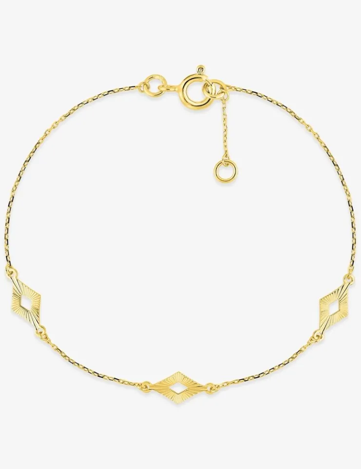 Bracelet or 375 ‰ jaune avec motif losange répétitif SO OR