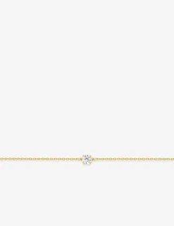 Bracelet or 750 ‰ jaune avec oxyde de zirconium en serti griffes SO OR