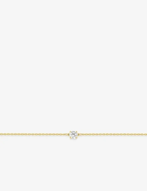 Bracelet or 750 ‰ jaune avec oxyde de zirconium en serti griffes SO OR