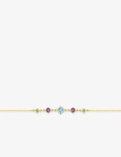Bracelet or 375 ‰ jaune avec topaze, améthyste et péridot SO OR