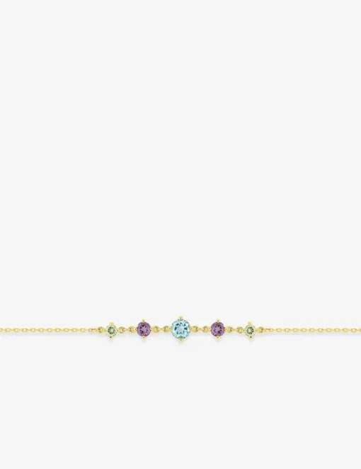 Bracelet or 375 ‰ jaune avec topaze, améthyste et péridot SO OR