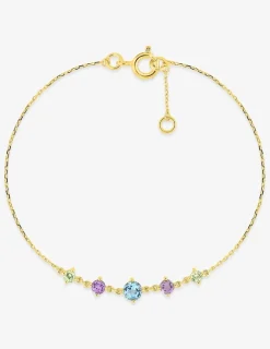 Bracelet or 375 ‰ jaune avec topaze, améthyste et péridot SO OR