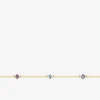 Bracelet or 375 ‰ jaune avec topaze bleue, améthyste et péridot SO OR