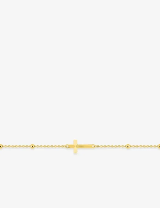Bracelet or 375 ‰ jaune avec croix SO OR