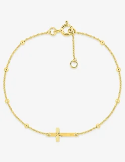 Bracelet or 375 ‰ jaune avec croix SO OR