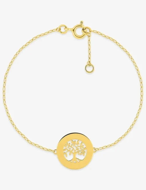 Bracelet or 750 ‰ jaune, jeton arbre de vie SO OR