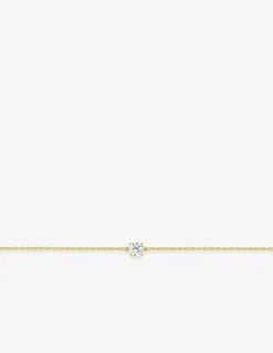 Bracelet or 375 ‰ oxyde de zirconium blanc serti griffes SO OR
