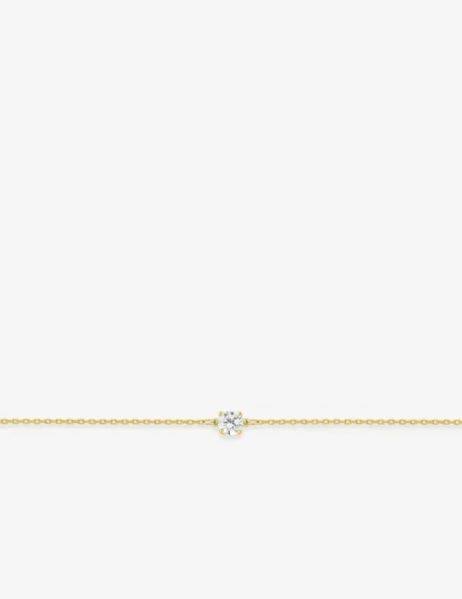 Bracelet or 375 ‰ oxyde de zirconium blanc serti griffes SO OR