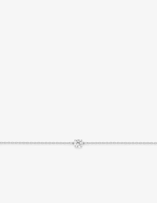 Bracelet or 375‰ souple avec oxyde blanc serti griffes SO OR
