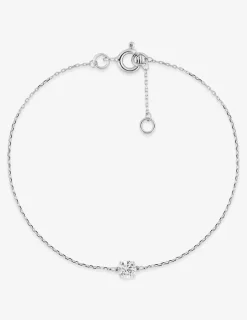 Bracelet or 375‰ souple avec oxyde blanc serti griffes SO OR