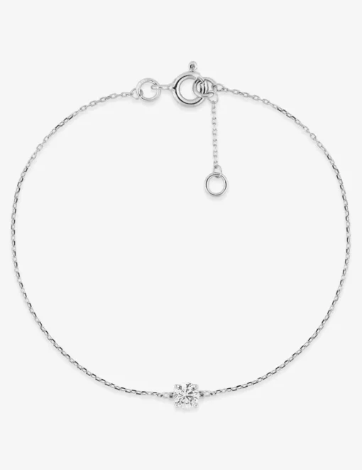 Bracelet or 375‰ souple avec oxyde blanc serti griffes SO OR