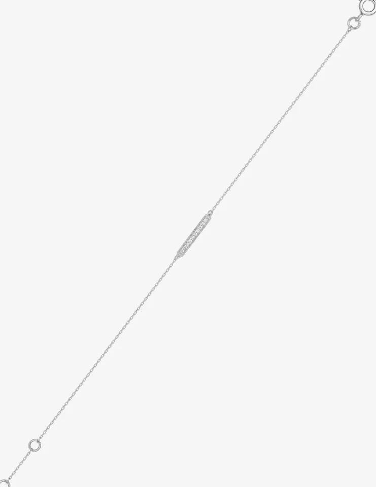 Bracelet or blanc 750 ‰ et motif barrette oxyde de zirconium SO OR