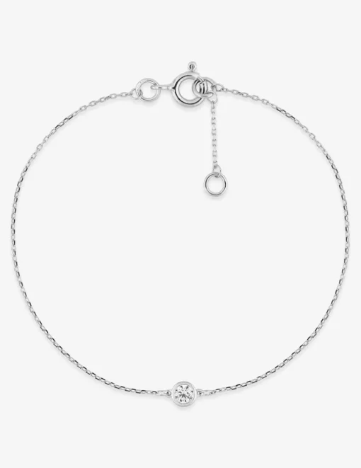Bracelet or blanc 750 ‰ et oxyde de zirconium SO OR