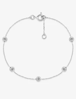 Bracelet or blanc 750 ‰ motifs ronds et oxyde de zirconium SO OR