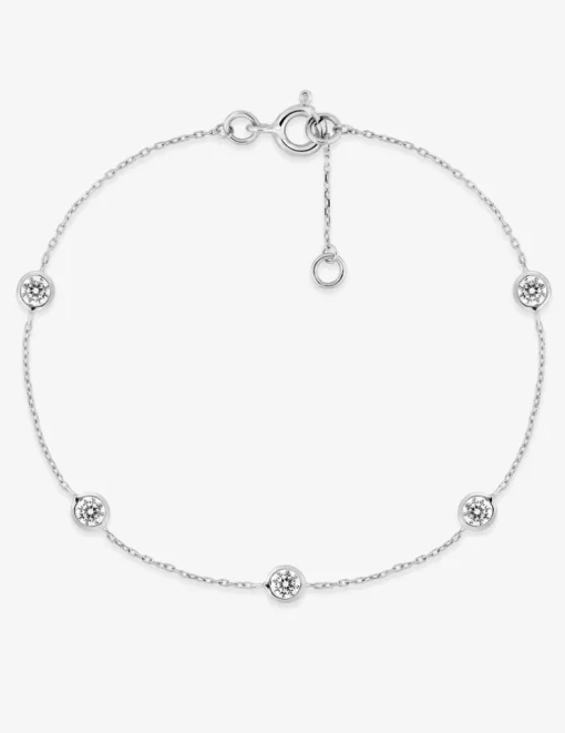 Bracelet or blanc 375‰ et oxyde de zirconium SO OR