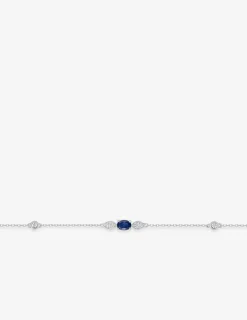 Bracelet or blanc 375‰, saphir et oxyde de zirconium SO OR