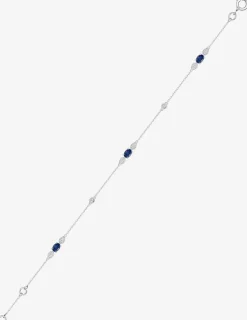 Bracelet or blanc 375‰, saphir et oxyde de zirconium SO OR