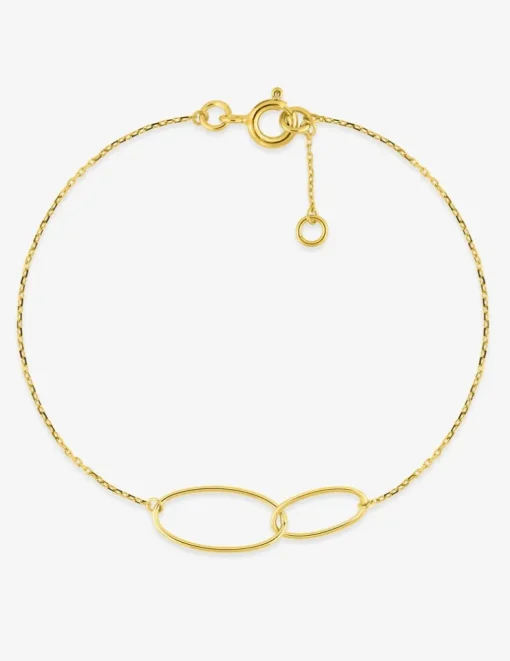 Bracelet or jaune 375 ‰ anneaux entrelacés SO OR