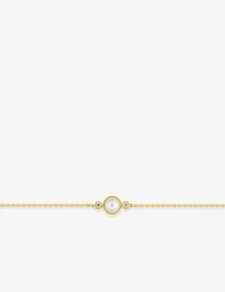 Bracelet or jaune 750 ‰ diamant 0,03 ct et perle de culture d'eau douce SO OR