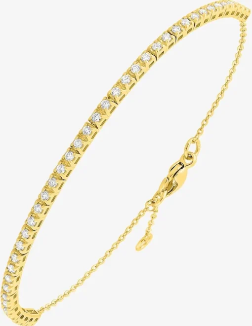Bracelet or jaune 375 ‰ et diamants synthétiques 0,54 ct SO OR