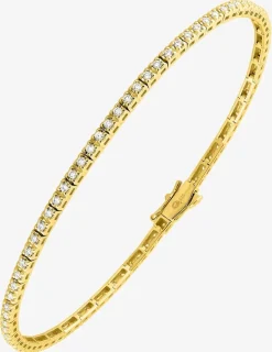 Bracelet or jaune 375 ‰ et diamants synthétiques 0,82 ct maille tennis SO OR