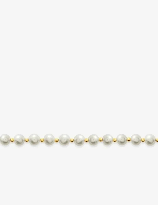 Bracelet or jaune 750 ‰ et perles de culture d'eau douce 5 -  5,5 mm SO OR