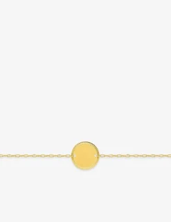 Bracelet or jaune 375 ‰ et pendentif rond SO OR