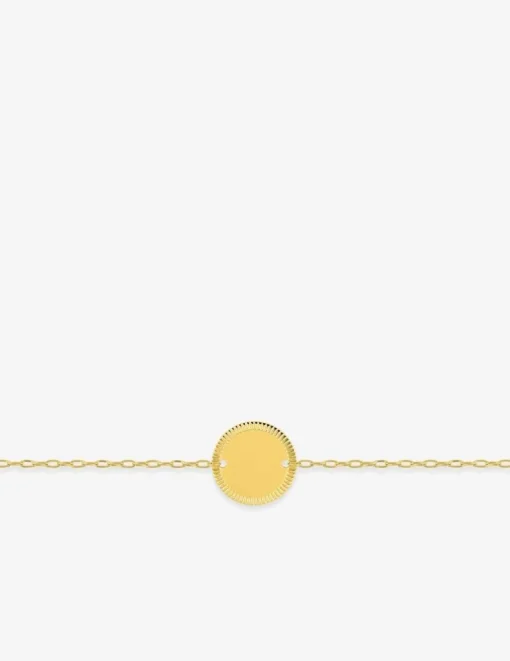 Bracelet or jaune 375 ‰ et pendentif rond SO OR