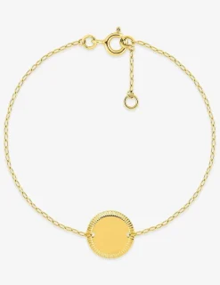 Bracelet or jaune 375 ‰ et pendentif rond SO OR
